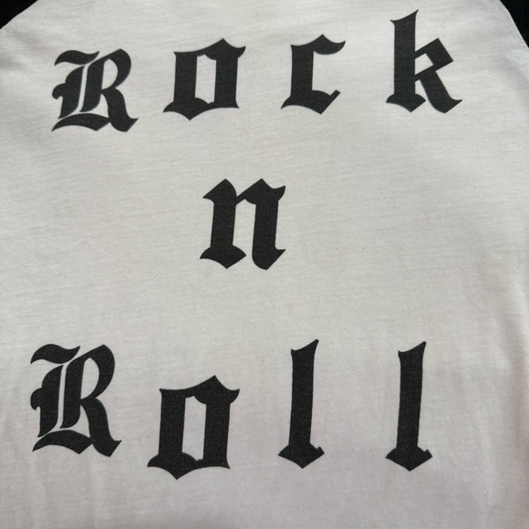 Zadig & Voltaire Kids Rock n Roll Black and White Raglan Shirt - Picture 4 of 7